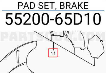 Suzuki 5520065D10 PAD SET, BRAKE