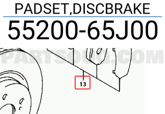 Suzuki 5520065J00 PADSET,DISCBRAKE