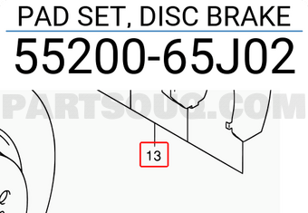 Suzuki 5520065J02 PAD SET, DISC BRAKE