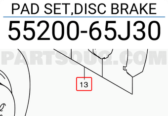 Suzuki 5520065J30 PAD SET,DISC BRAKE