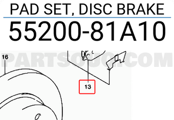 Suzuki 5520081A10 PAD SET, DISC BRAKE