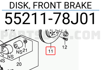Suzuki 5521178J01 DISK, FRONT BRAKE