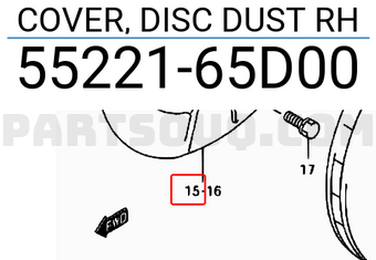 Suzuki 5522165D00 COVER, DISC DUST RH