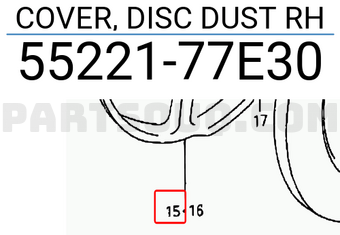 Suzuki 5522177E30 COVER, DISC DUST RH