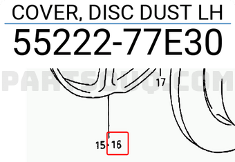 Suzuki 5522277E30 COVER, DISC DUST LH