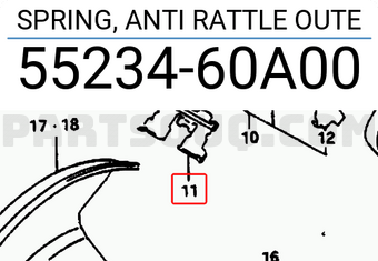 Suzuki 5523460A00 SPRING, ANTI RATTLE OUTE