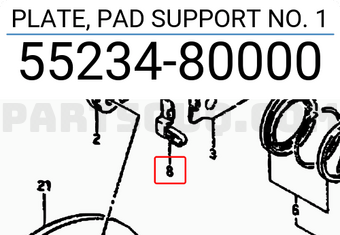 Suzuki 5523480000 PLATE, PAD SUPPORT NO. 1