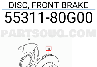 Suzuki 5531180G00 DISC, FRONT BRAKE