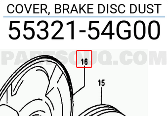 Suzuki 5532154G00 COVER, BRAKE DISC DUST
