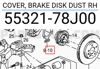 Suzuki 5532178J00 COVER, BRAKE DISK DUST RH