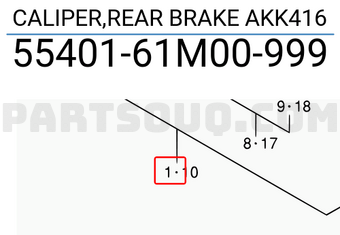 Suzuki 5540161M00999 CALIPER,REAR BRAKE AKK416