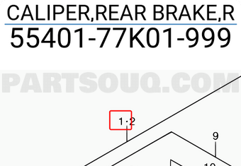Suzuki 5540177K01999 CALIPER,REAR BRAKE,R