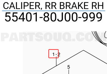 Suzuki 5540180J00999 CALIPER, RR BRAKE RH