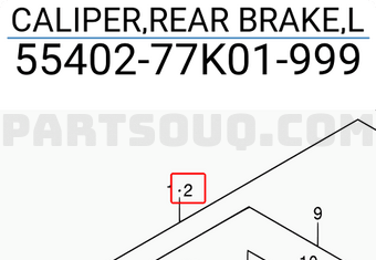 Suzuki 5540277K01999 CALIPER,REAR BRAKE,L