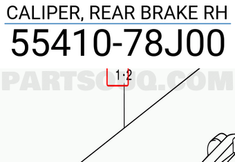 Suzuki 5541078J00 CALIPER, REAR BRAKE RH