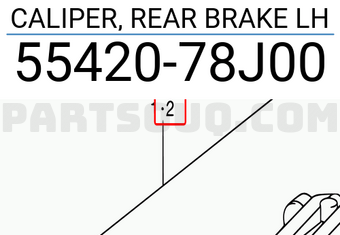 Suzuki 5542078J00 CALIPER, REAR BRAKE LH
