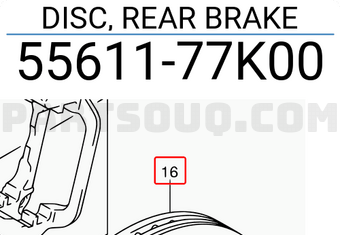 Suzuki 5561177K00 DISC, REAR BRAKE