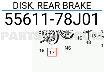 Suzuki 5561178J01 DISK, REAR BRAKE