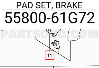 Suzuki 5580061G72 PAD SET, BRAKE