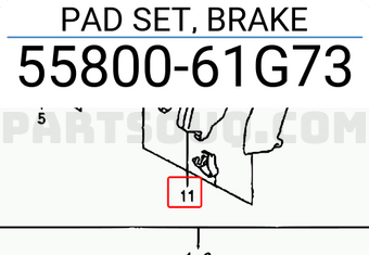 Suzuki 5580061G73 PAD SET, BRAKE