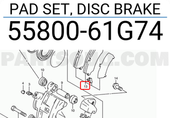 Suzuki 5580061G74 PAD SET, DISC BRAKE
