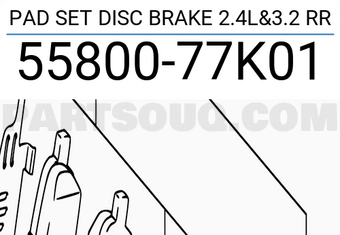 Suzuki 5580077K01 PAD SET DISC BRAKE 2.4L&3.2 RR