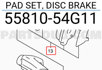 Suzuki 5581054G11 PAD SET, DISC BRAKE