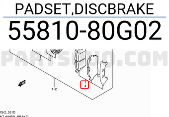 Suzuki 5581080G02 PADSET,DISCBRAKE