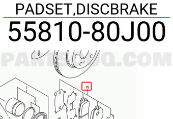 Suzuki 5581080J00 PADSET,DISCBRAKE