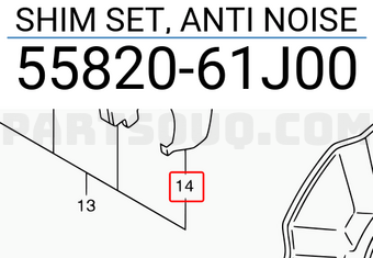 Suzuki 5582061J00 SHIM SET, ANTI NOISE