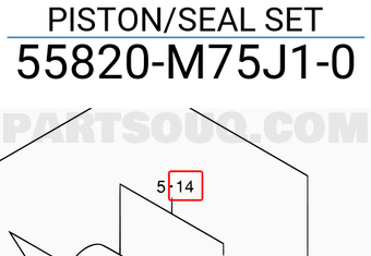Suzuki 55820M75J10 PISTON/SEAL SET