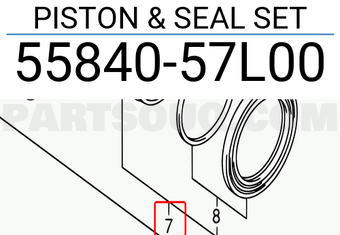 Suzuki 5584057L00 PISTON & SEAL SET
