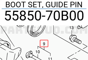 Suzuki 5585070B00 BOOT SET, GUIDE PIN
