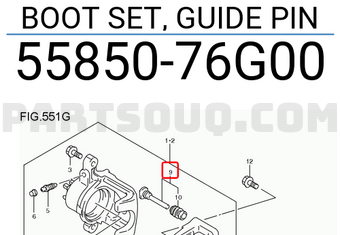 Suzuki 5585076G00 BOOT SET, GUIDE PIN