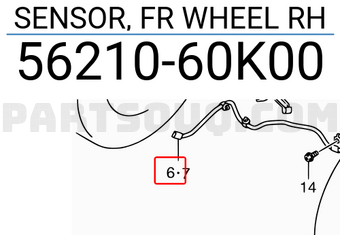 Suzuki 5621060K00 SENSOR, FR WHEEL RH