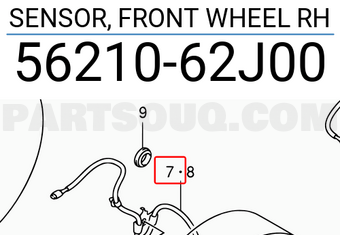 Suzuki 5621062J00 SENSOR, FRONT WHEEL RH