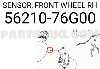 Suzuki 5621076G00 SENSOR, FRONT WHEEL RH