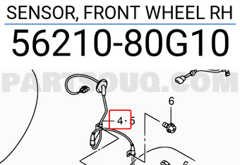 Suzuki 5621080G10 SENSOR, FRONT WHEEL RH