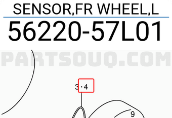 Suzuki 5622057L01 SENSOR,FR WHEEL,L