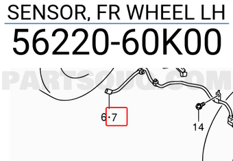 Suzuki 5622060K00 SENSOR, FR WHEEL LH