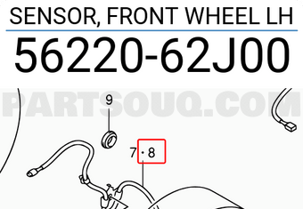 Suzuki 5622062J00 SENSOR, FRONT WHEEL LH