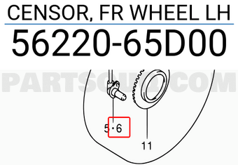 Suzuki 5622065D00 CENSOR, FR WHEEL LH