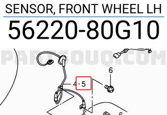 Suzuki 5622080G10 SENSOR, FRONT WHEEL LH