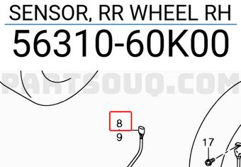 Suzuki 5631060K00 SENSOR, RR WHEEL RH