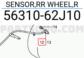 Suzuki 5631062J10 SENSOR,RR WHEEL,R
