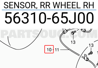 Suzuki 5631065J00 SENSOR, RR WHEEL RH