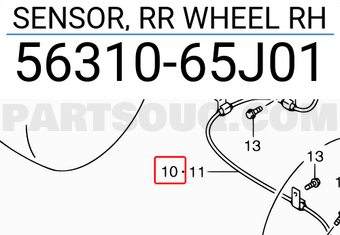 Suzuki 5631065J01 SENSOR, RR WHEEL RH