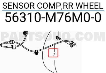 Suzuki 56310M76M00 SENSOR COMP,RR WHEEL
