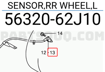 Suzuki 5632062J10 SENSOR,RR WHEEL,L