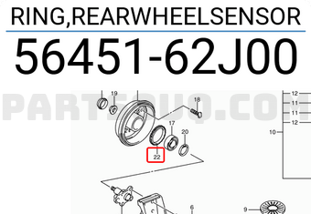 Suzuki 5645162J00 RING,REARWHEELSENSOR